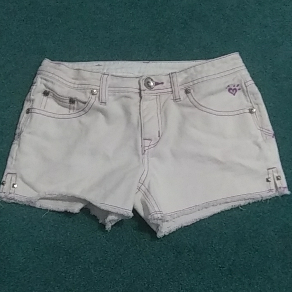 Justice Jeans bleached denim shorts